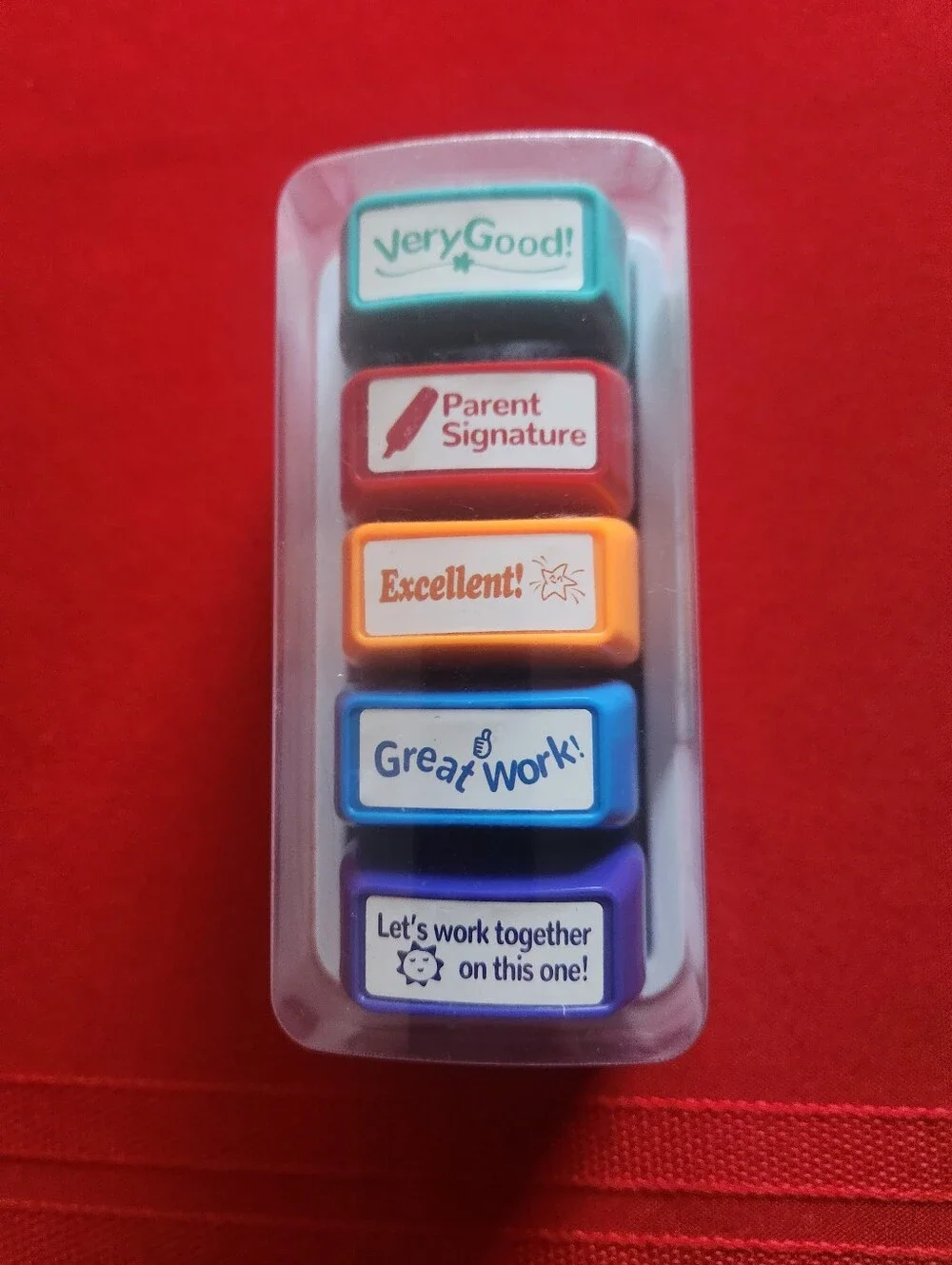 Teacher Praise Stamp Set - Multicolor Encouragement Stamps